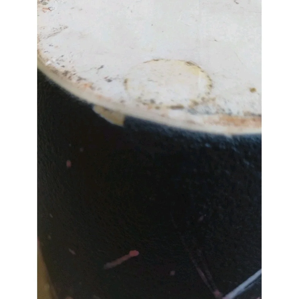 Vintage 80s Harris Pottery Vase Classic Black Pink/White Splatter Retro Abstract